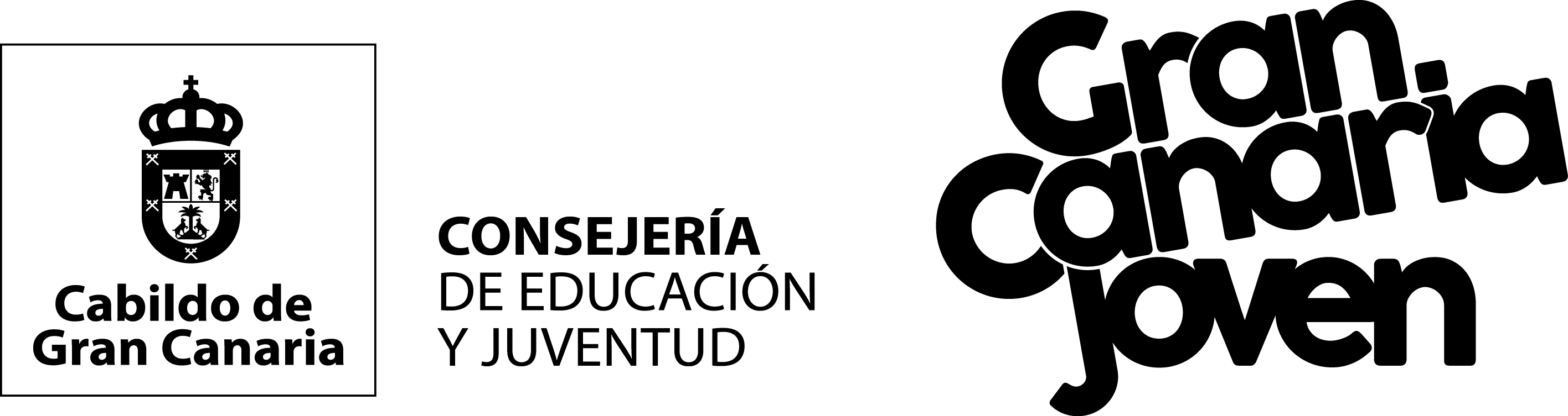 Logo oficial Consejería de Educación y Juventud - Combinado Gran Canaria Joven - Negro